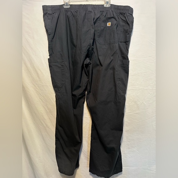 Carhartt Pants Mens 3XL Tall Black Cargo Workwear Cotton Drawstring Ripstop - Picture 2 of 8